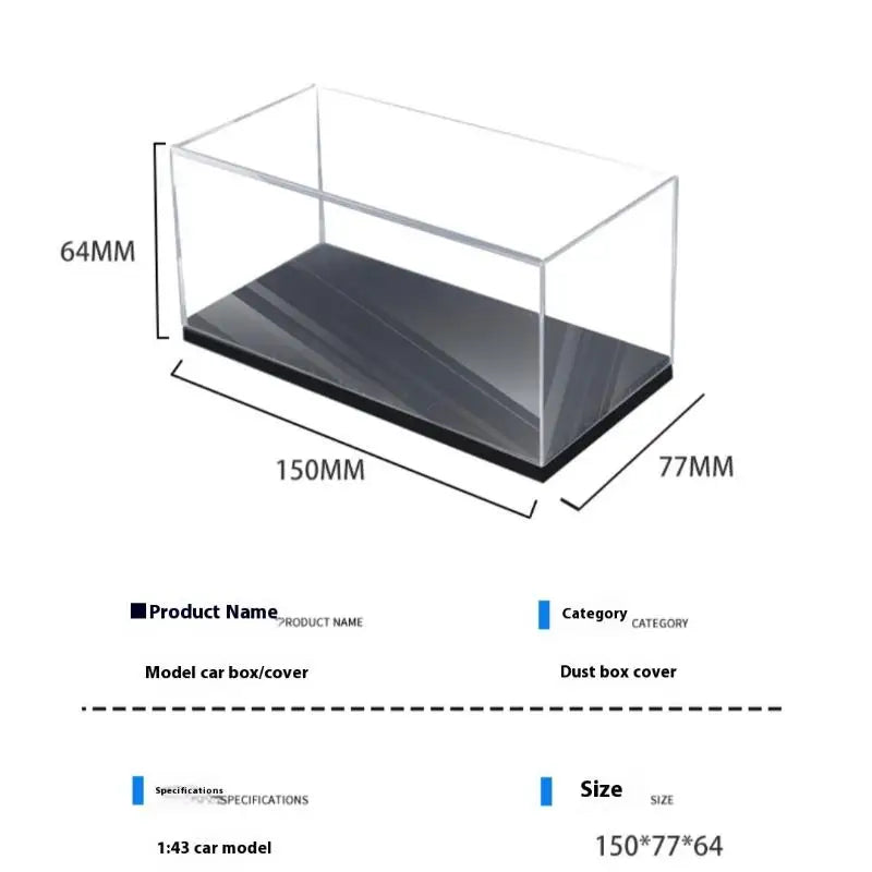 Acrylic Display Box for 1/43 Diecast Model Cars – Dustproof Model Car Display Case QXL