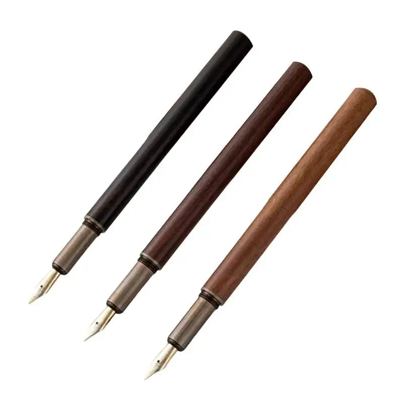 Retro Wood & Bronze Fountain Pen | Fine Nib Calligraphy Fountain Pen QXL