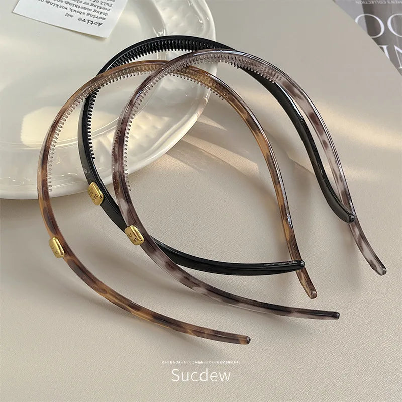 Korean Leopard Print Headband – Non-Slip Hair Hoop for Women Fashion Headband QXL