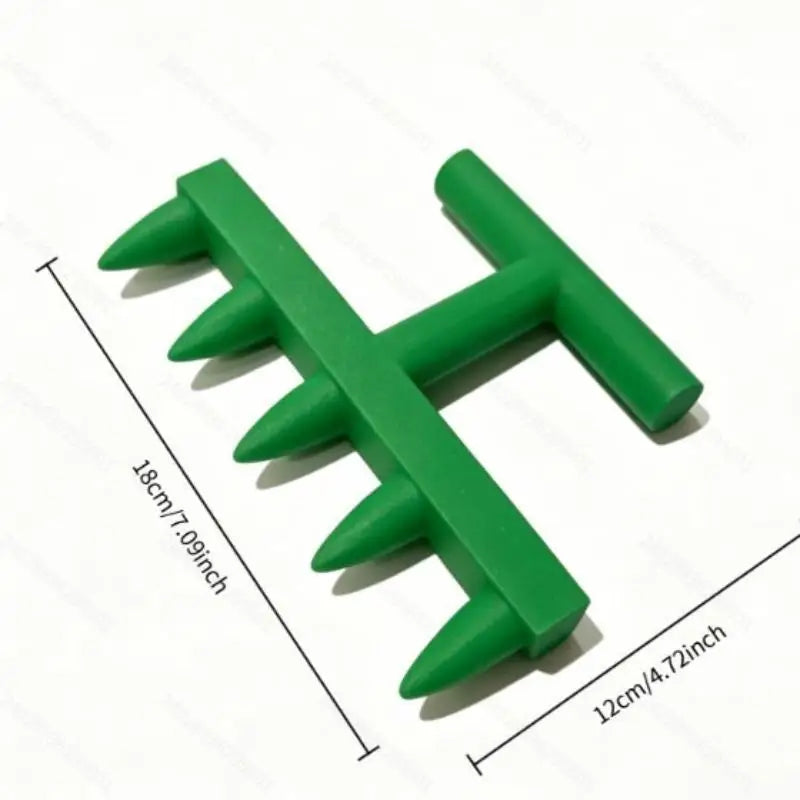 5-Tooth Hole Punch Seeder for Vegetables, Flowers & Herbs Garden Seeder Tool QXL Green