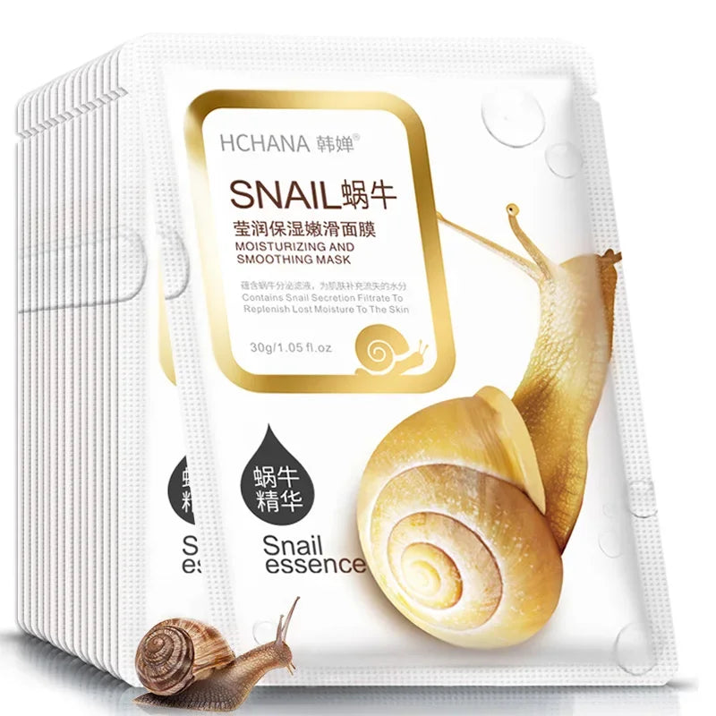 20-Pack Snail Collagen Sheet Face Masks | Korean Skincare Sheet Face Mask QXL