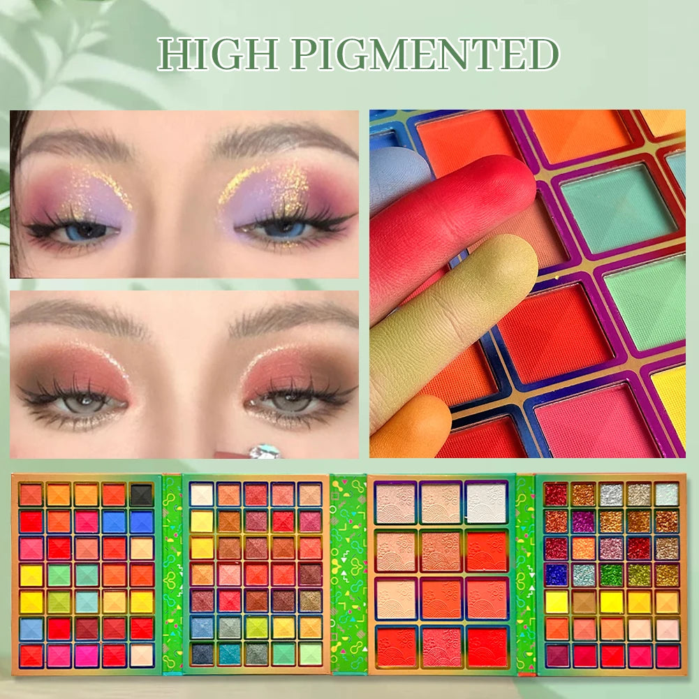117-Color Foldable Eyeshadow Palette | Matte Shimmer Glitter Eyeshadow Palette QXL