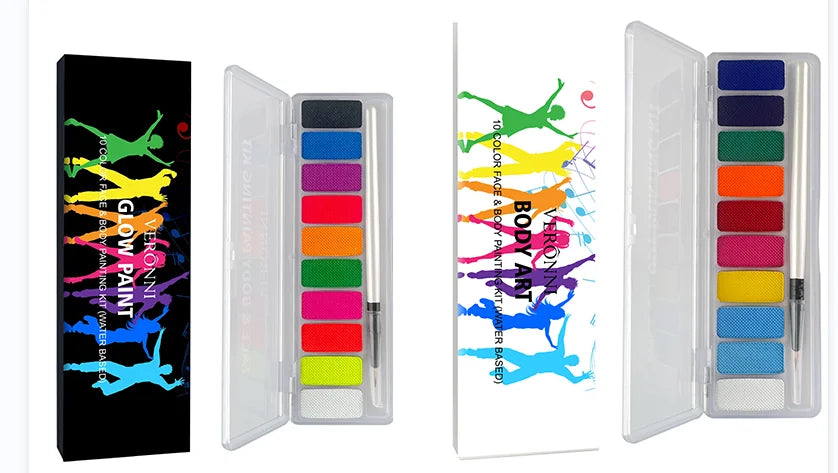 10-Color UV Neon Face & Body Paint | Halloween Party Set Face & Body Paint QXL SXYGYC-10-0102