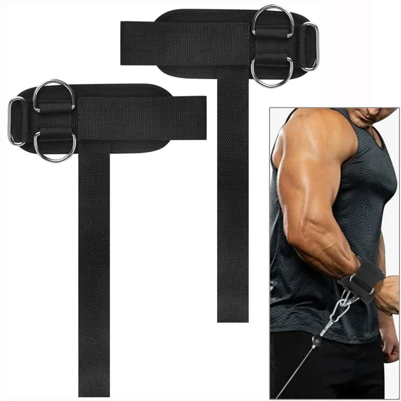 2-in-1 Weightlifting Wrist Straps with D-Ring | Gym Deadlift Weightlifting Wrist Straps QXL Default Title
