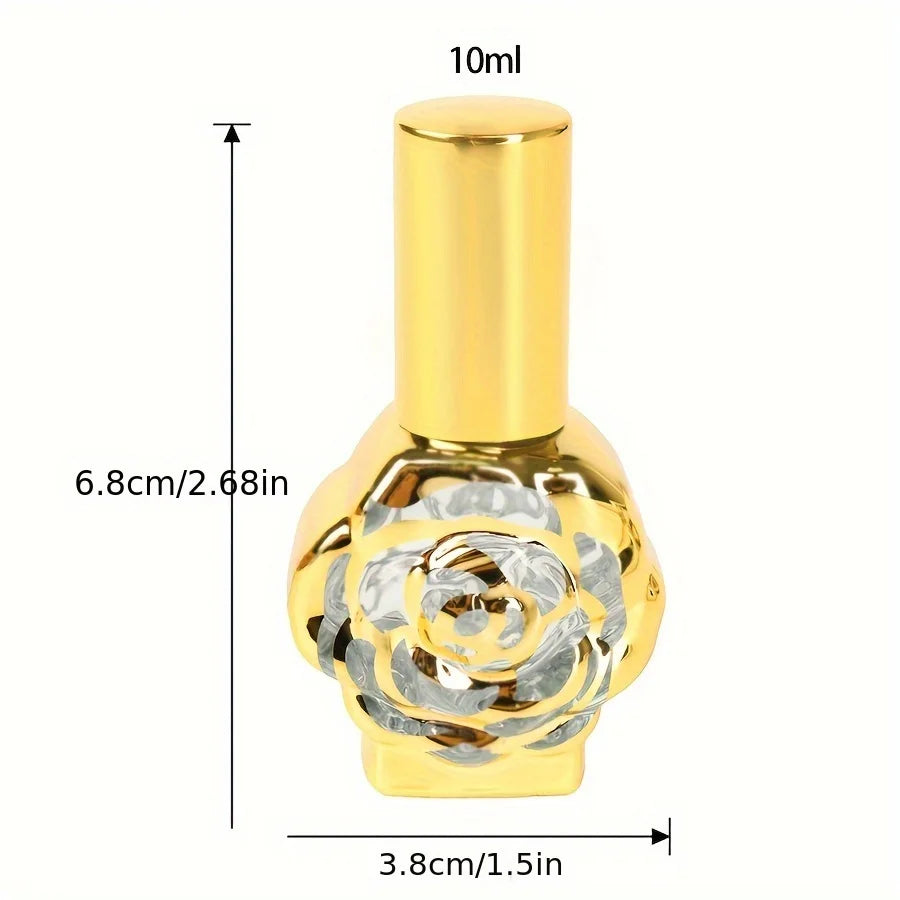 Gold Rose Glass Perfume Atomizer | BPA-Free Refillable Travel Sprayer Perfume Atomizer QXL