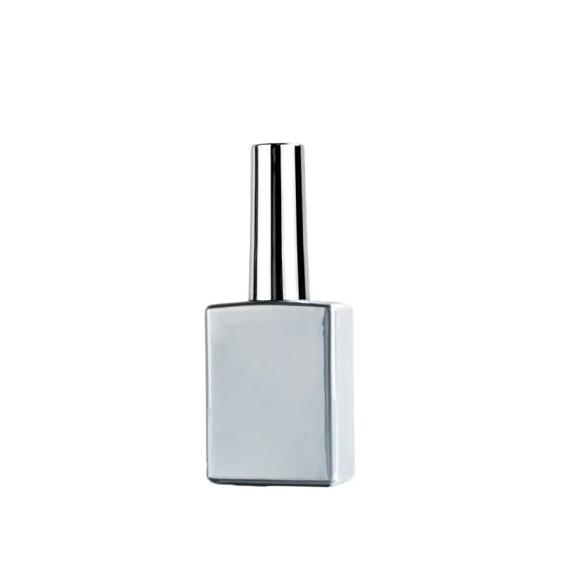 18ml Square Empty Glass Nail Polish Bottle with Brush & Silver Cap Nail Polish Bottle QXL