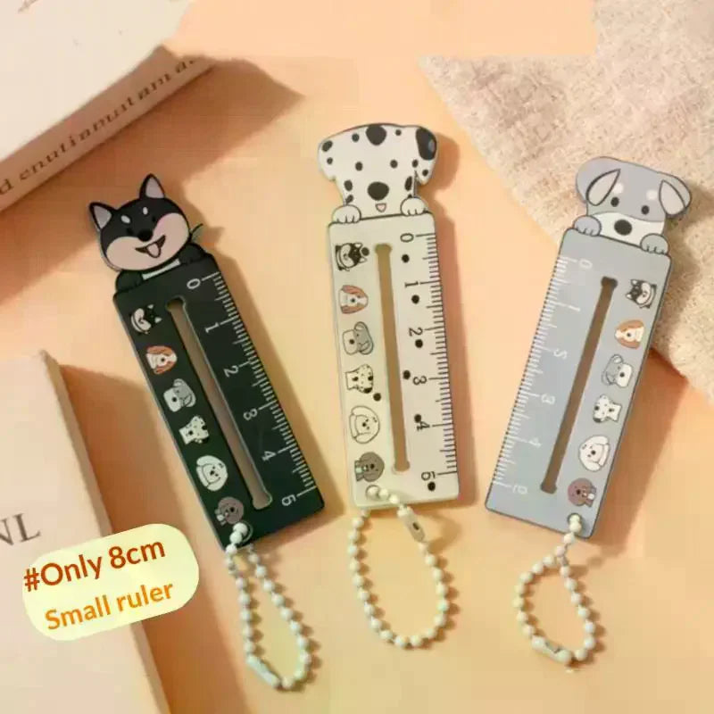 Mini Cartoon Cat Ruler Pendant | 5cm Backpack Charm & Gift Novelty Ruler Pendant QXL