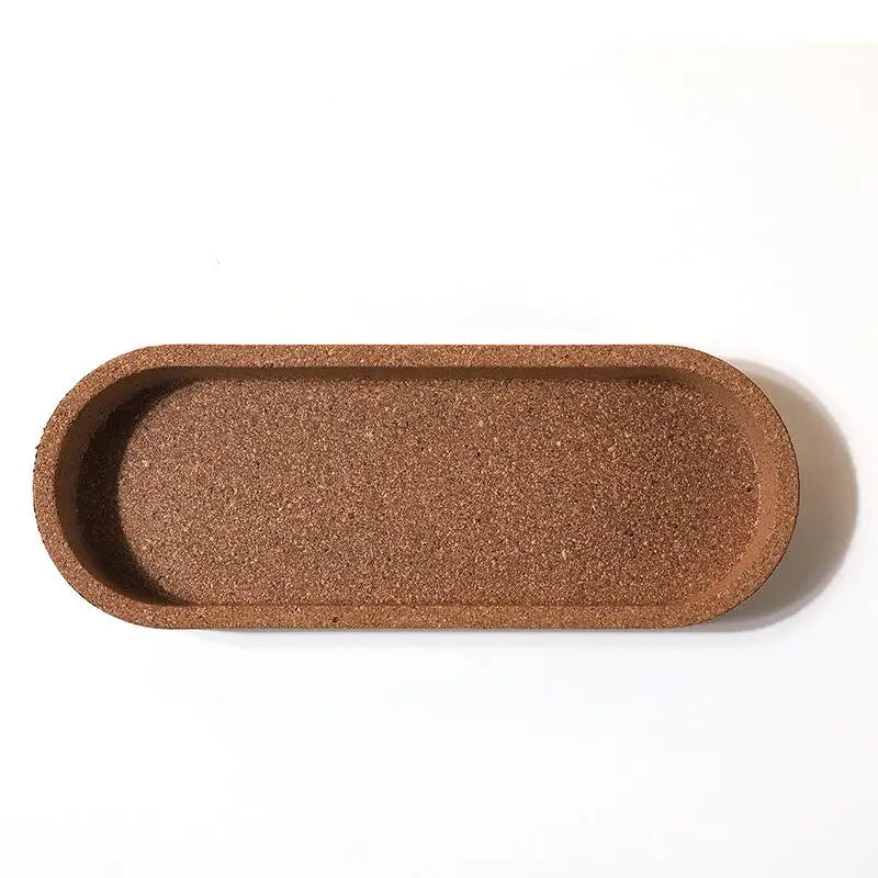 Oval Cork Tray | Heat-Resistant Countertop Organizer S & L Cork Storage Tray QXL L