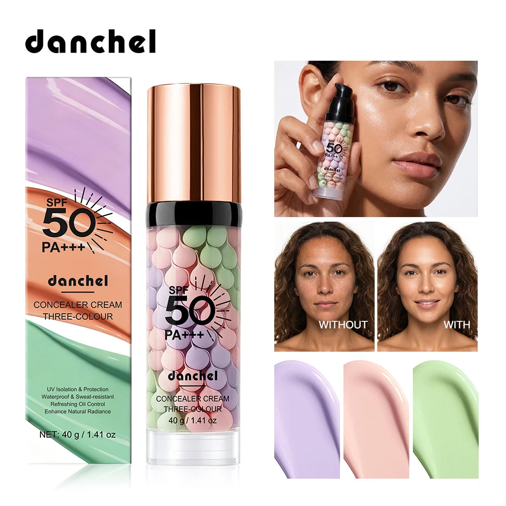 3-in-1 SPF 50 Color Correcting Primer Cream | Oil Control Makeup Primer Cream QXL