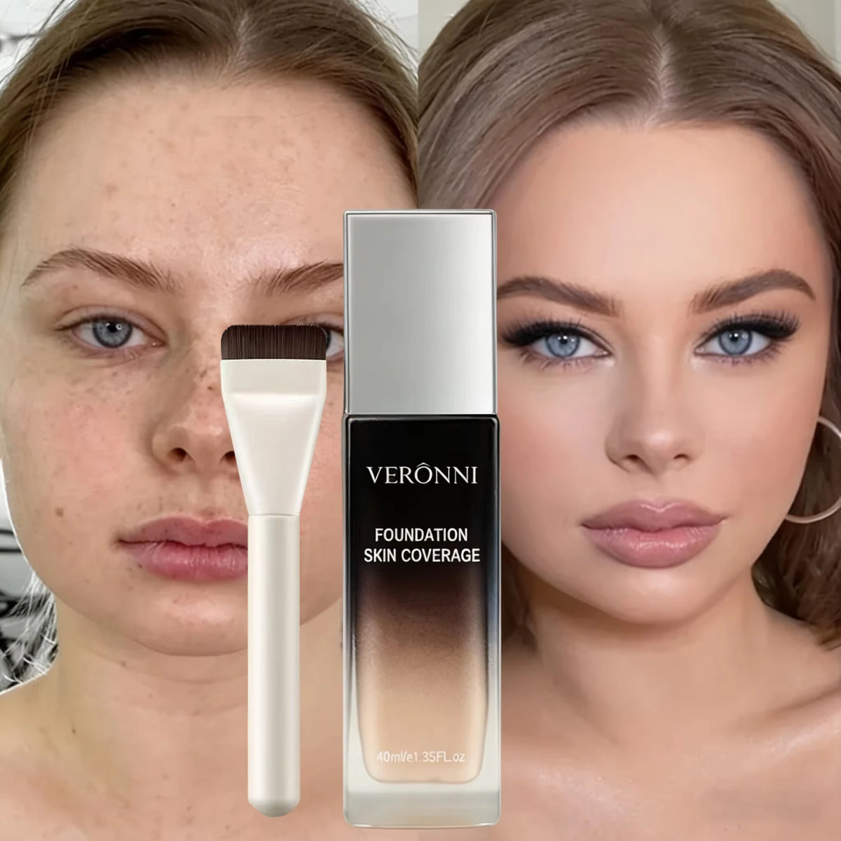 Korean Liquid Foundation Full Coverage Matte Concealer 40ml Liquid Foundation QXL