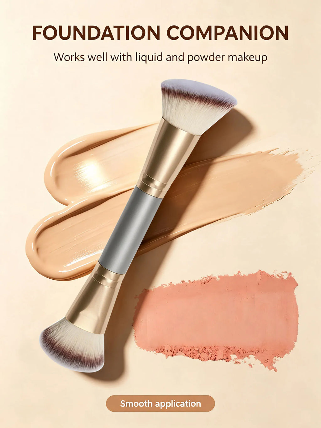 Double-Ended Kabuki Foundation & Blush Makeup Brush Makeup Brush QXL
