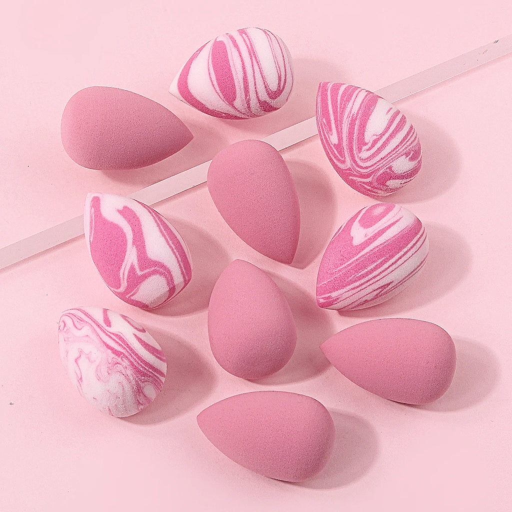 10-Pack Mini Pink Teardrop Makeup Sponges – KOSSHOW Makeup Sponge Set QXL