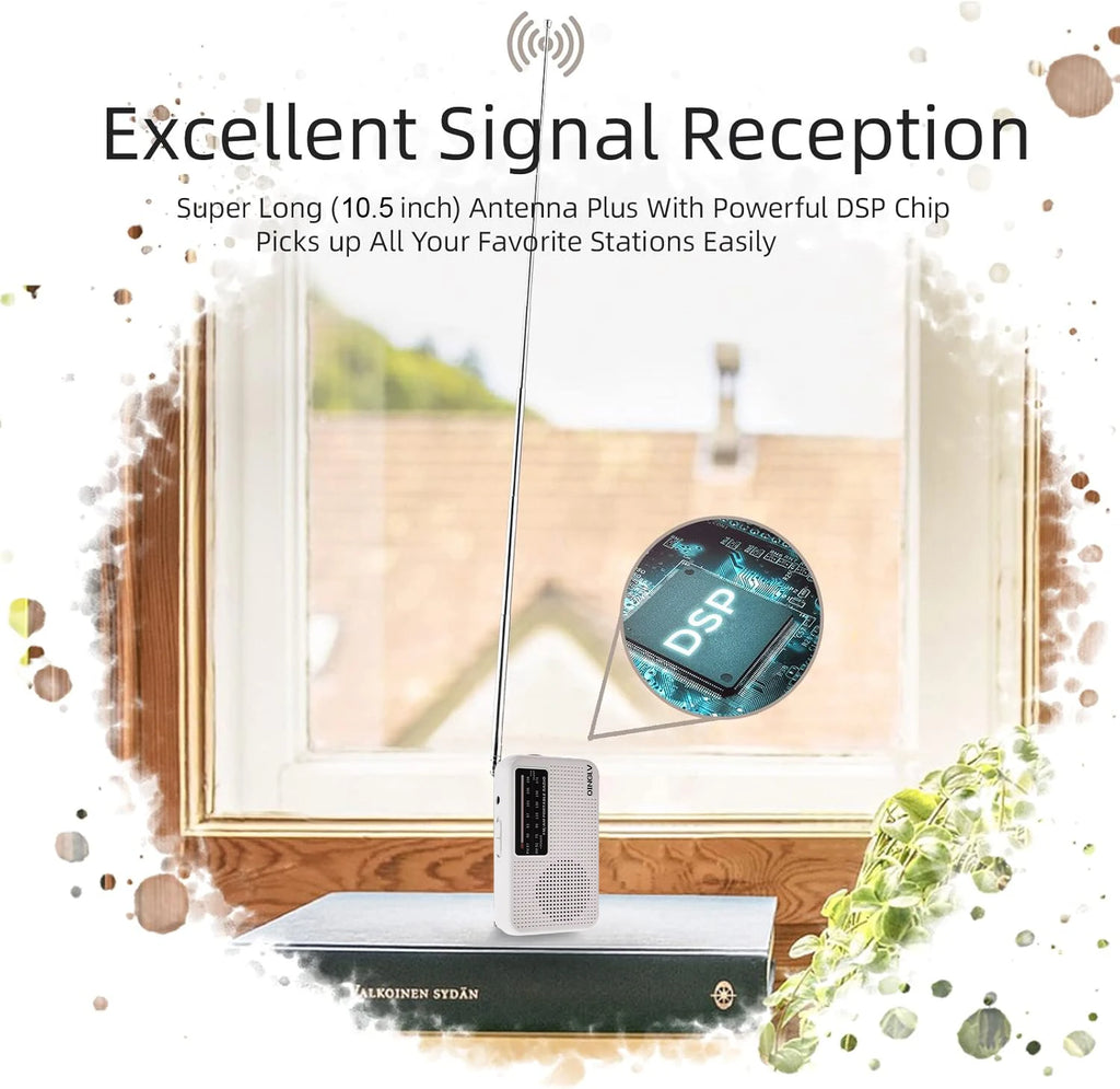 YITHOR Portable AM/FM Emergency Radio | Telescopic Antenna Portable AM/FM Radio QXL