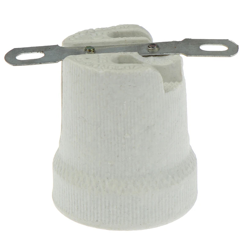 E27 Ceramic Screw Base Socket | High-Temp Bulb Holder Ceramic Lamp Socket QXL