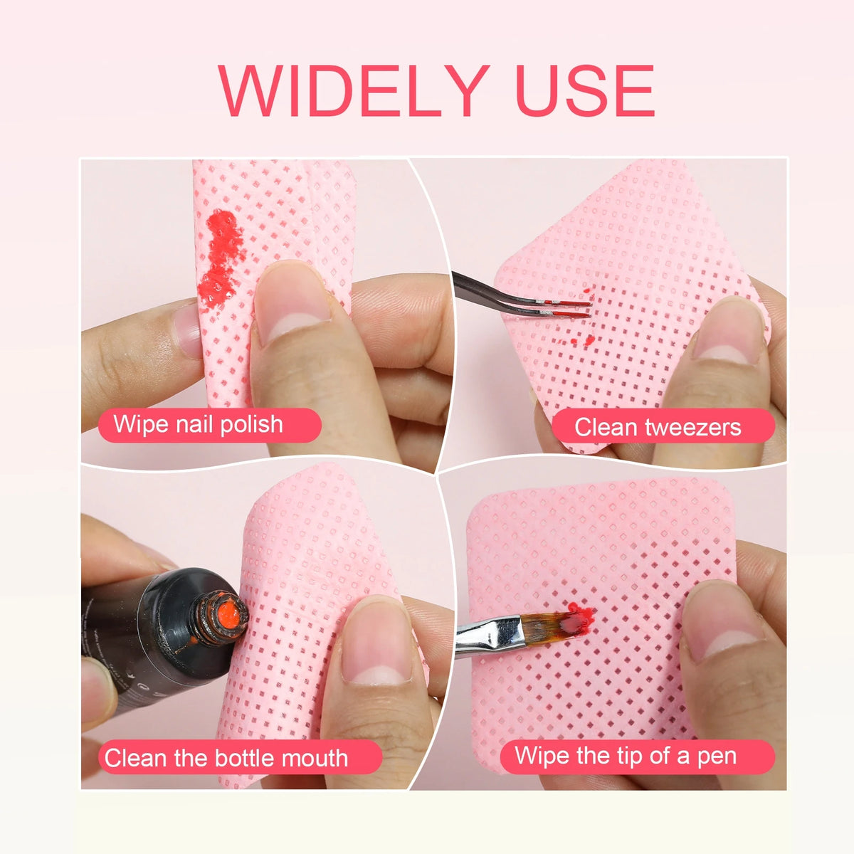 1080-Pack Lint-Free Nail Polish Remover Wipes | Salon & Home Nail Remover Wipes QXL