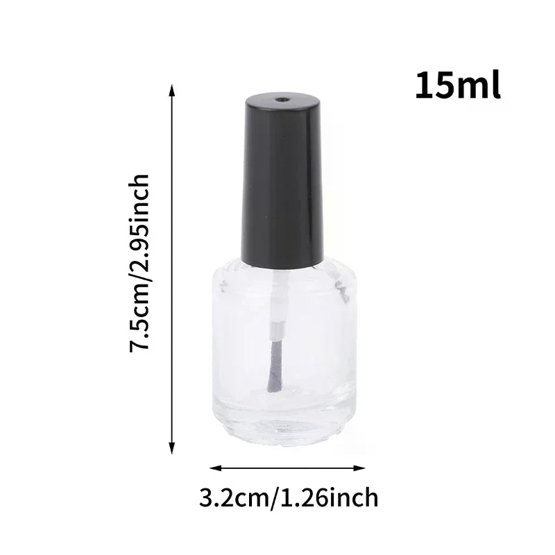 15ml Empty Glass Nail Polish Bottle with Lid & Brush | YOVIP Empty Nail Polish Bottle QXL