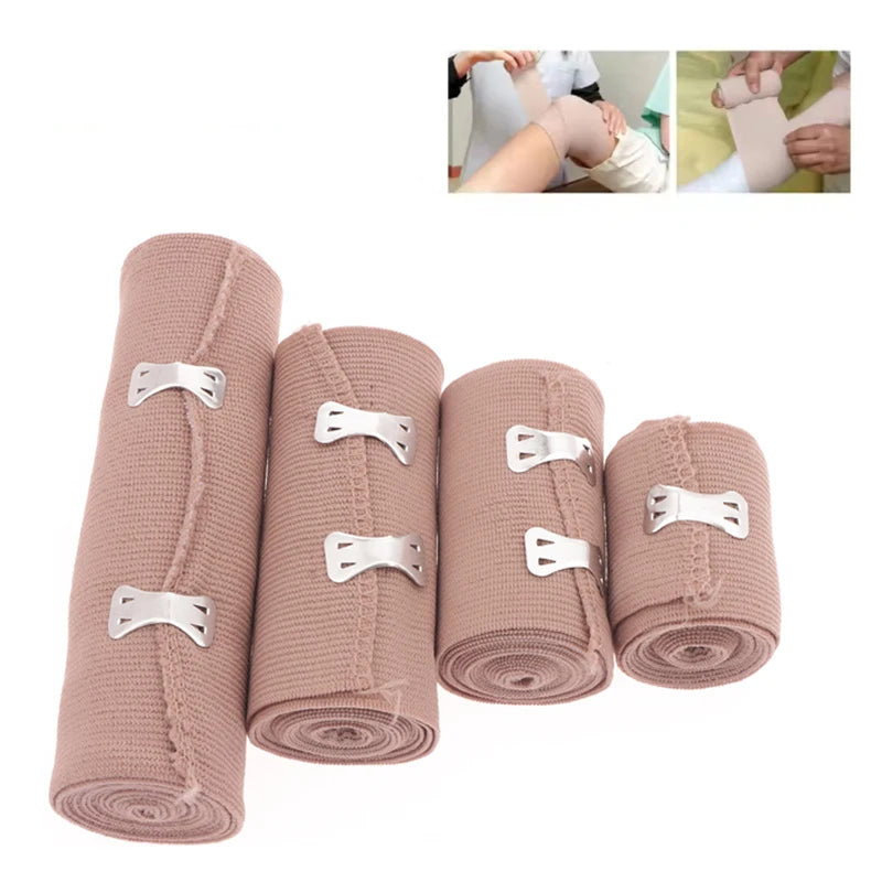 Elastic Compression Bandage Wrap with Clips | Latex-Free Compression Bandage Wrap QXL