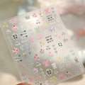5D Retro French Nail Stickers | Gold Foil Bow Butterfly Decals Nail Art Stickers QXL M-1394