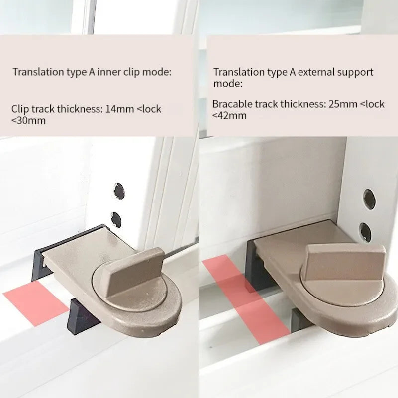 Child Safety Sliding Window Lock | Adjustable No-Drill Latch Window Security Lock QXL
