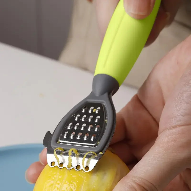 Lemon Zester & Juicer | Stainless Steel Green Handle Lemon Zester Juicer QXL