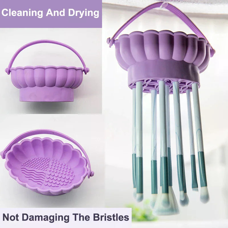 Silicone Makeup Brush Cleaning Bowl & Puff Washer Brush Cleaning Bowl QXL