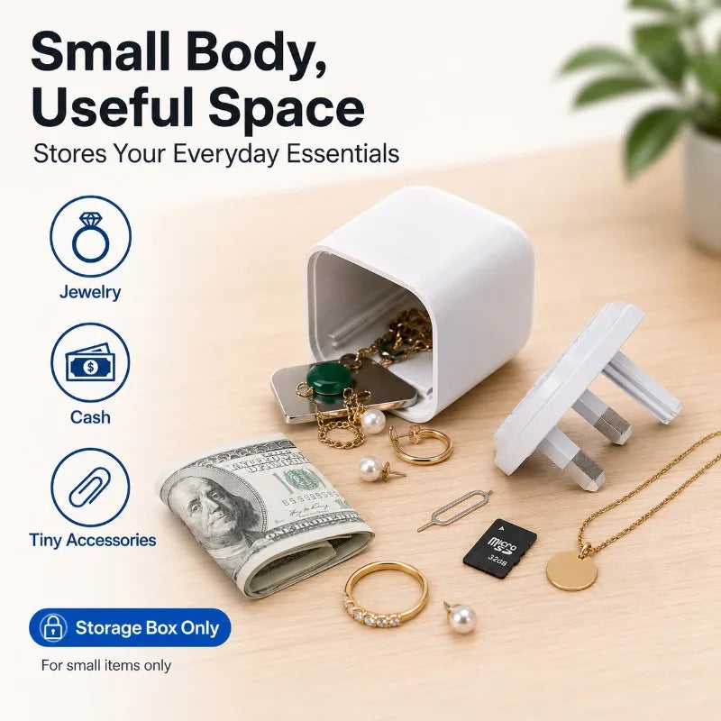 UK Plug Hidden Storage Box | Secret Stash Case White Hidden Storage Box QXL