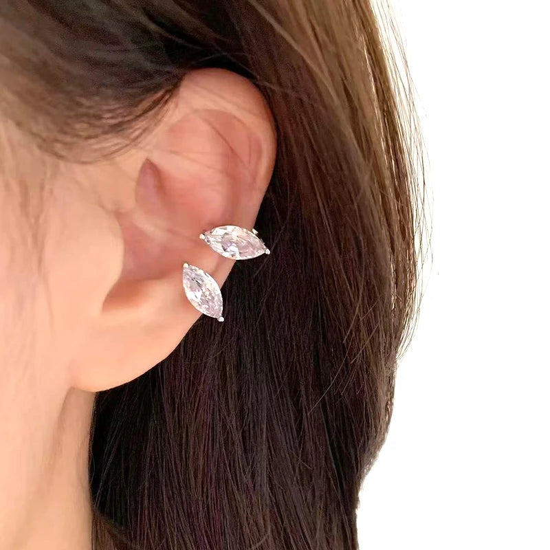 Zircon Tassel Ear Cuff Clip Earrings | No Piercing Needed Clip-On Earrings QXL