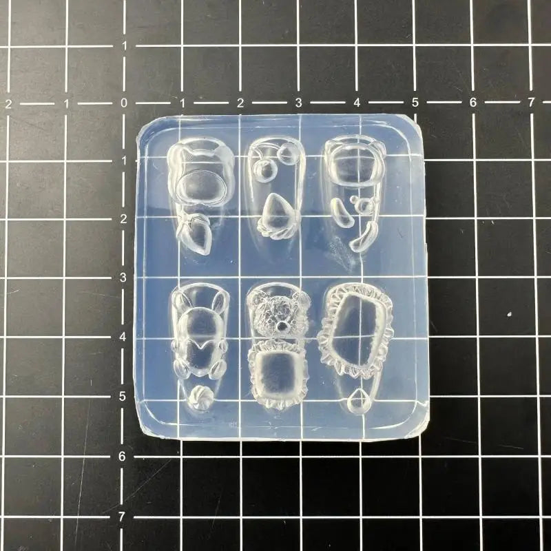 Silicone 3D Nail Art Mold | DIY Stamping Manicure Tool Nail Art Mold QXL O