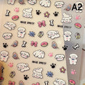 5D Embossed Cartoon Animal Nail Stickers | Cute Gel Decals Nail Art Stickers QXL A2