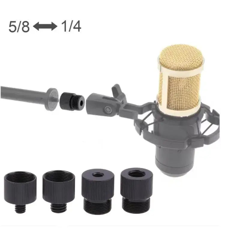 Mic Stand Thread Adapter 5/8 to 1/4 & 3/8 Inch | Aluminum Mic Stand Adapter QXL