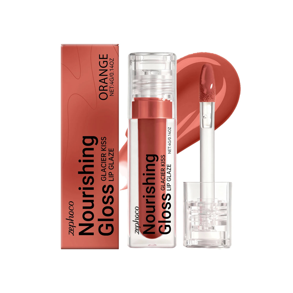 Zephoco Orange-Red Lip Gloss | Moisturizing & Plumping Lip Gloss QXL