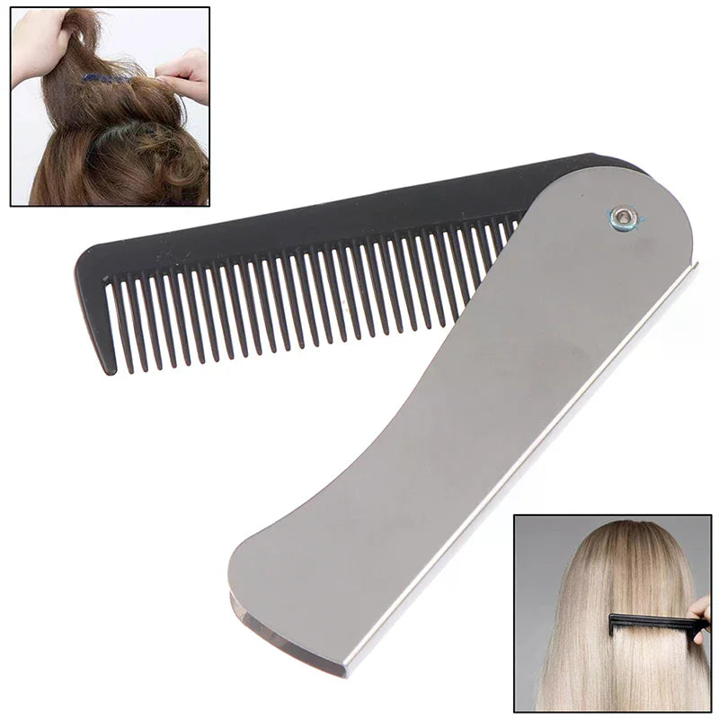 Portable Folding Metal Pocket Comb | Hair & Beard Grooming Folding Pocket Comb QXL