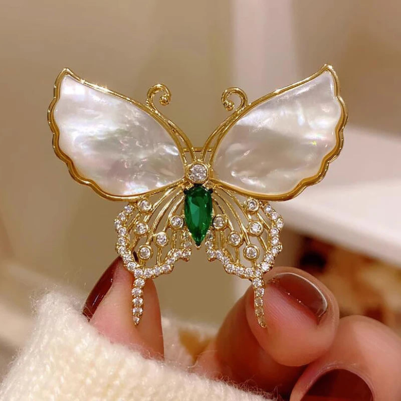 Pearl Rhinestone Butterfly Flower Brooch for Women | Luxury Pin Fashion Brooch Pin QXL B