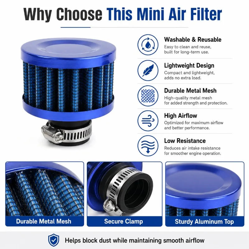 12mm Mini Mushroom Breather Filter | Car & Motorcycle Breather Filter QXL