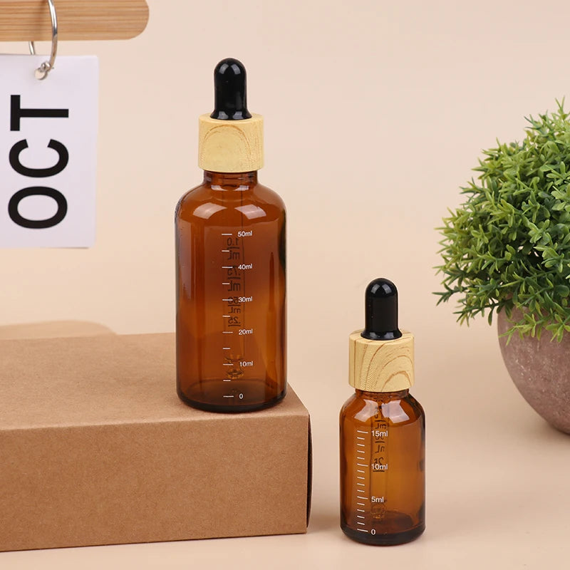 Amber Glass Dropper Bottles 5ml–100ml | Refillable with Scale Glass Dropper Bottle QXL