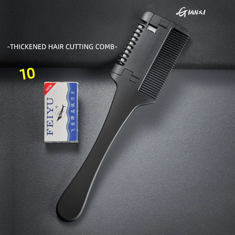 GIANXI Carbon Fiber Hair Cutting Comb with Razor Blades Hair Cutting Comb QXL