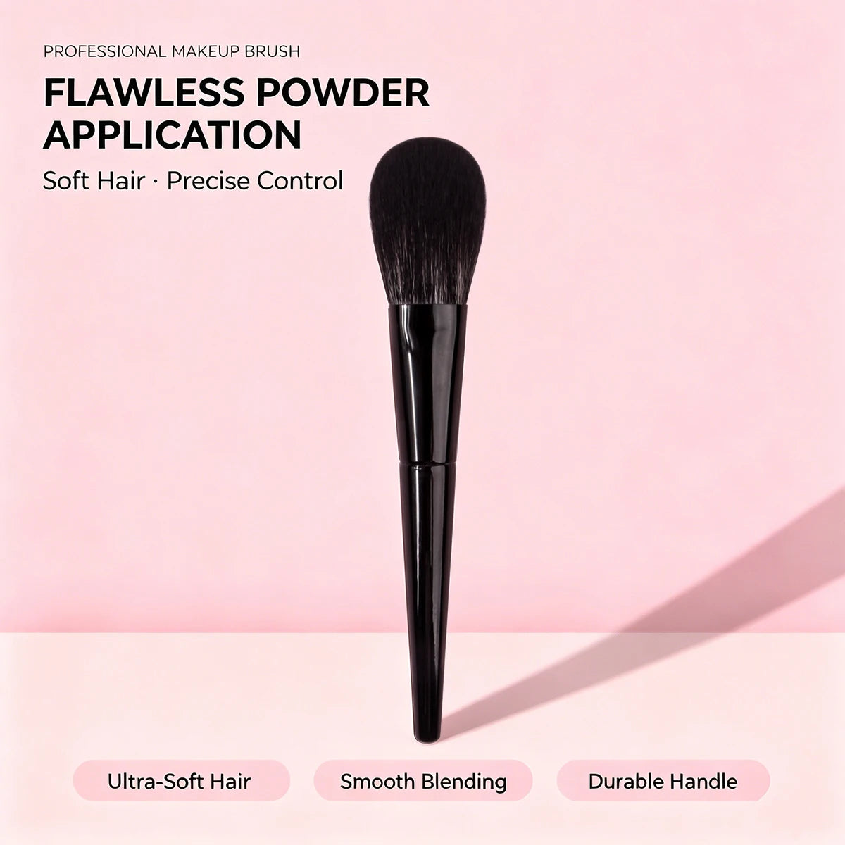 KOSSHOW Large Powder & Blush Brush | Full Face Finish Powder Makeup Brush QXL black