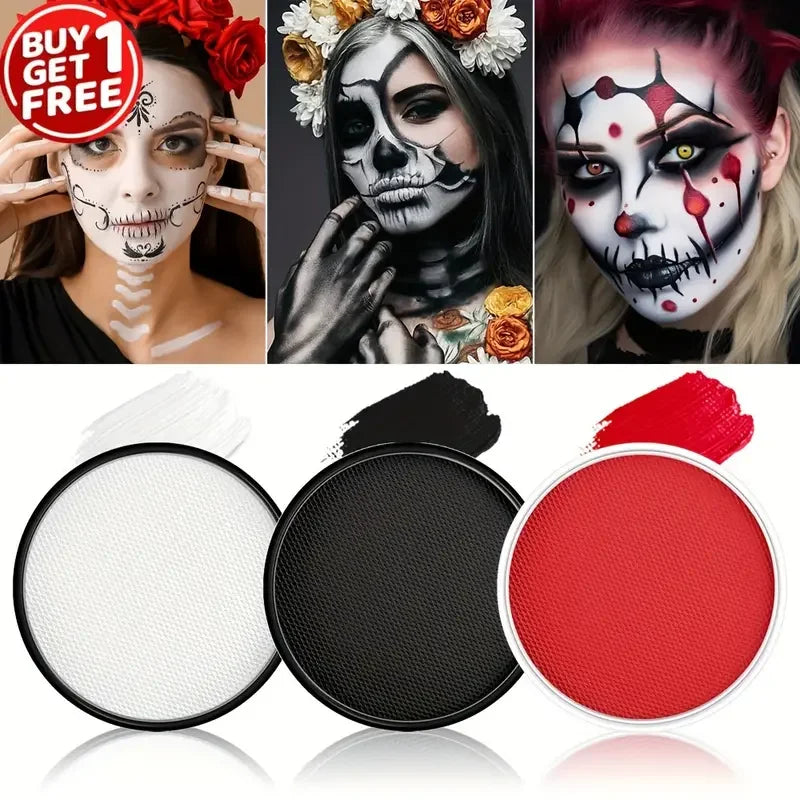 VERONNI 30g Water-Based Body & Face Paint – Black & White Body & Face Paint QXL