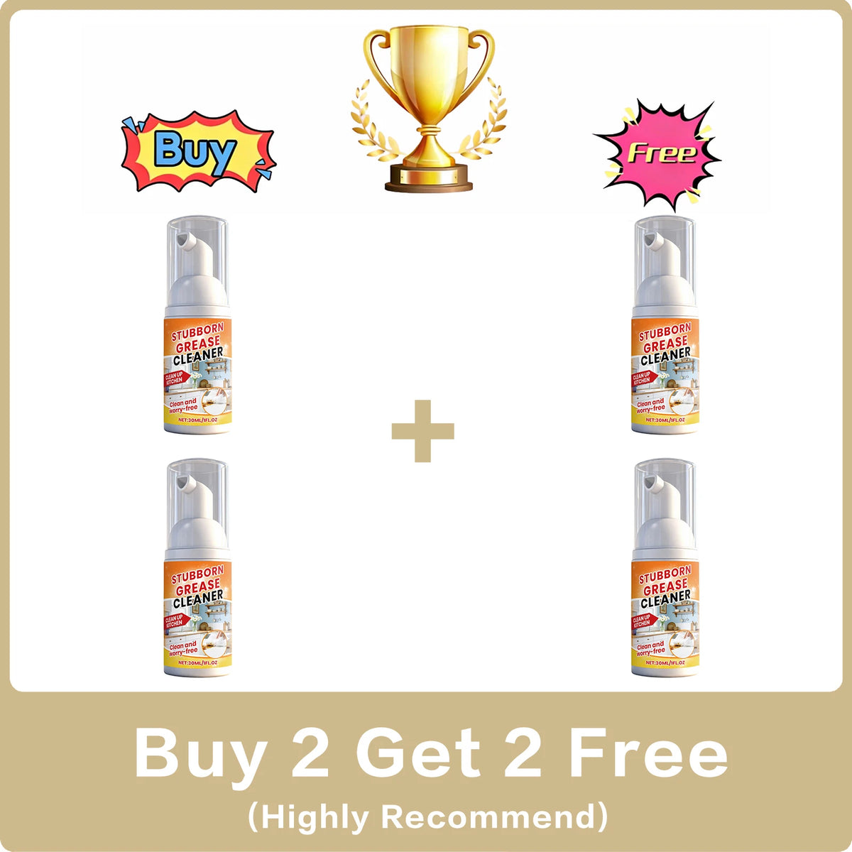 Kitchen Grease Foam Cleaner | Stove & Range Hood Degreaser Kitchen Degreaser Spray QXL Buy 2 Get 2 Free