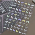 Macaron Bow 5D Nail Stickers | Pearl & Chain Decals