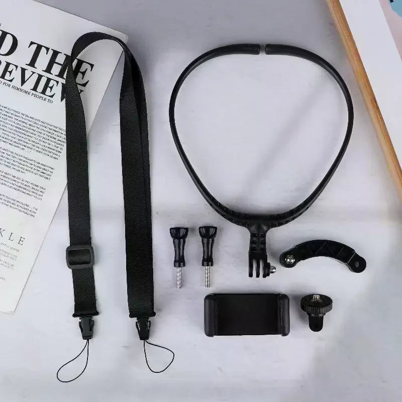 2-in-1 Neck Mount for Action Camera & Phone | Universal Camera Neck Mount QXL