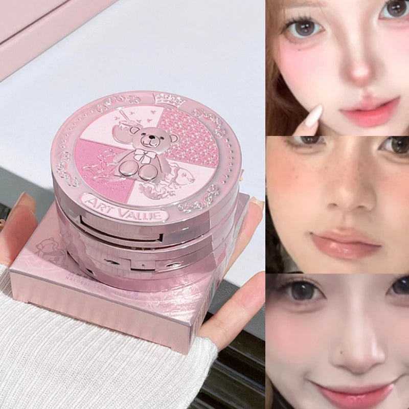 Bear Knight Trio Blush Palette – Blush, Contour & Highlight Blush Palette QXL