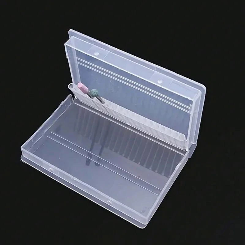20-Hole Nail Drill Bit Holder Organizer Stand – Transparent Nail Bit Organizer QXL