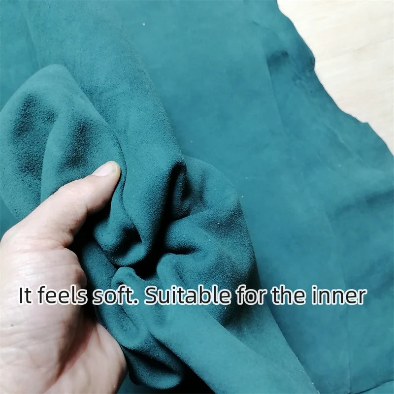 1mm Ink Green Whole Sheepskin First Layer Leather | DIY Fabric Leather Hide Fabric QXL