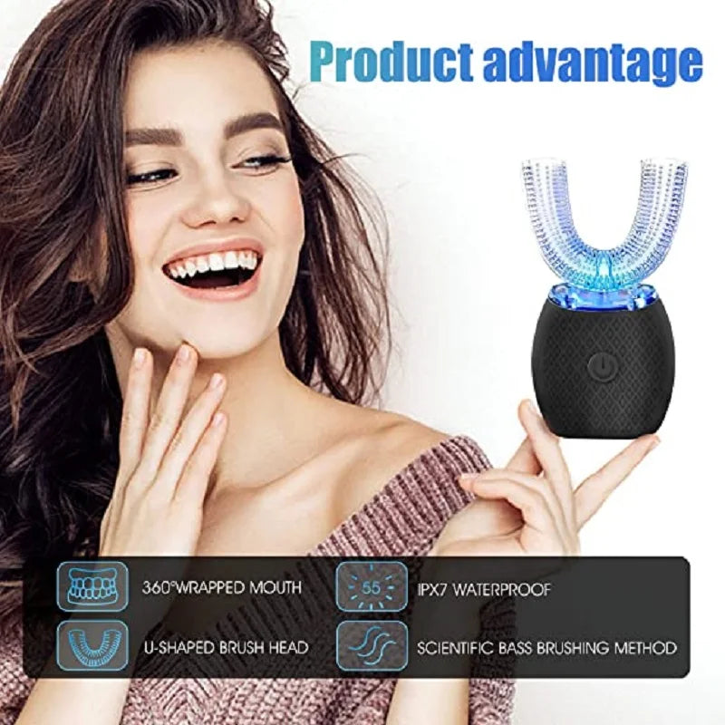U-Shaped Ultrasonic 360° Electric Toothbrush | Wireless Charging Electric Toothbrush QXL