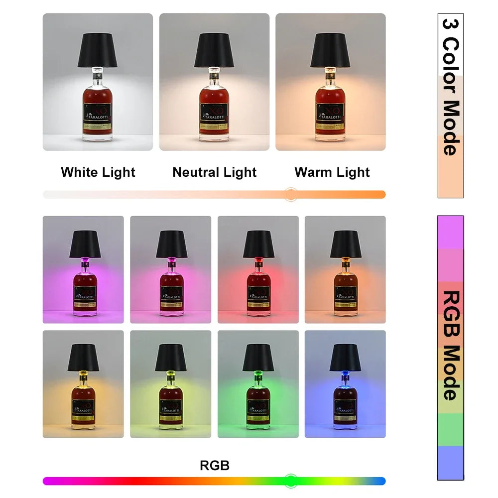 Touch Control LED Wine Bottle Light | Rechargeable Table Lamp LED Table Lamp QXL