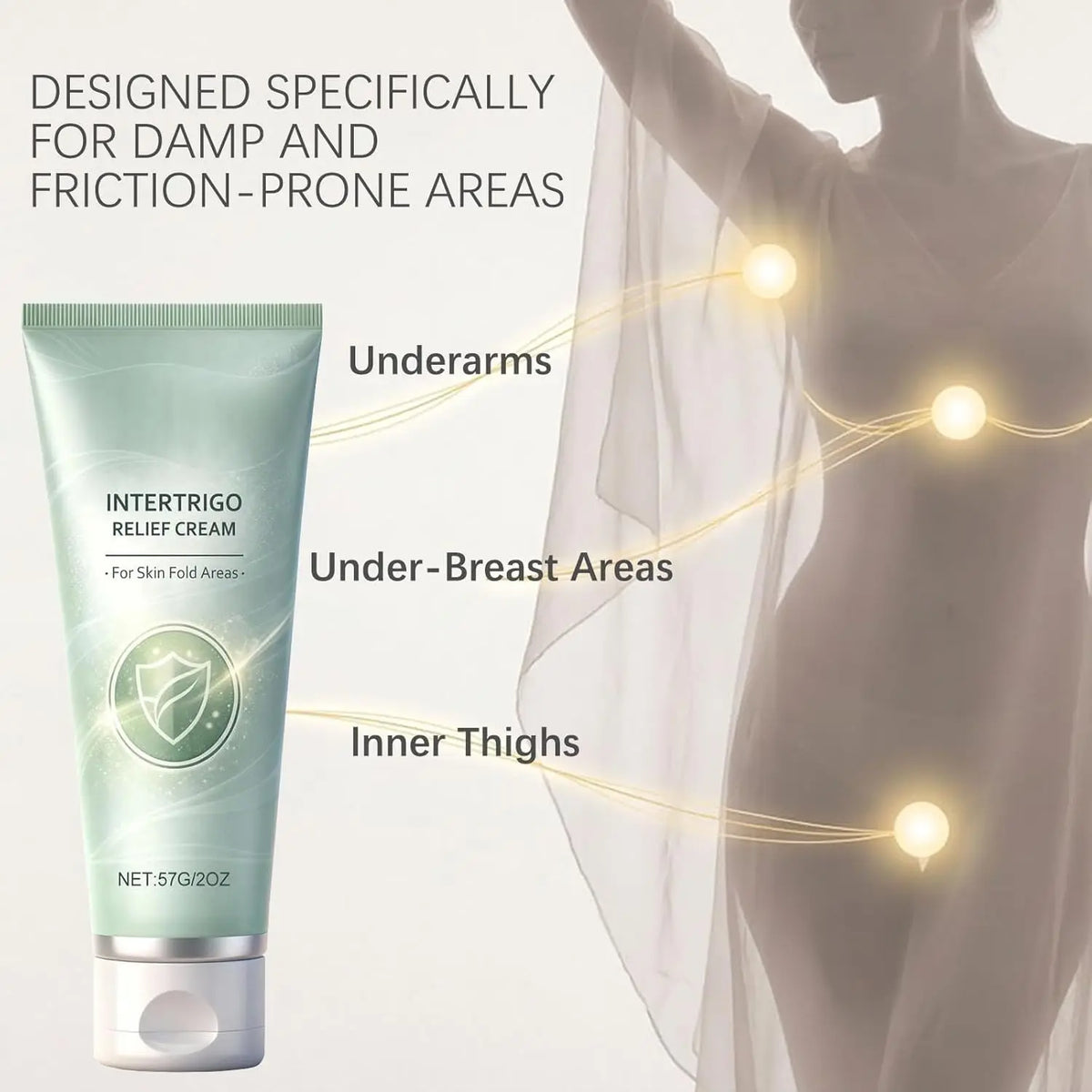 Zinc Oxide Skin Fold Cream | Chafing & Moisture Control 57g/100g Skin Fold Cream QXL