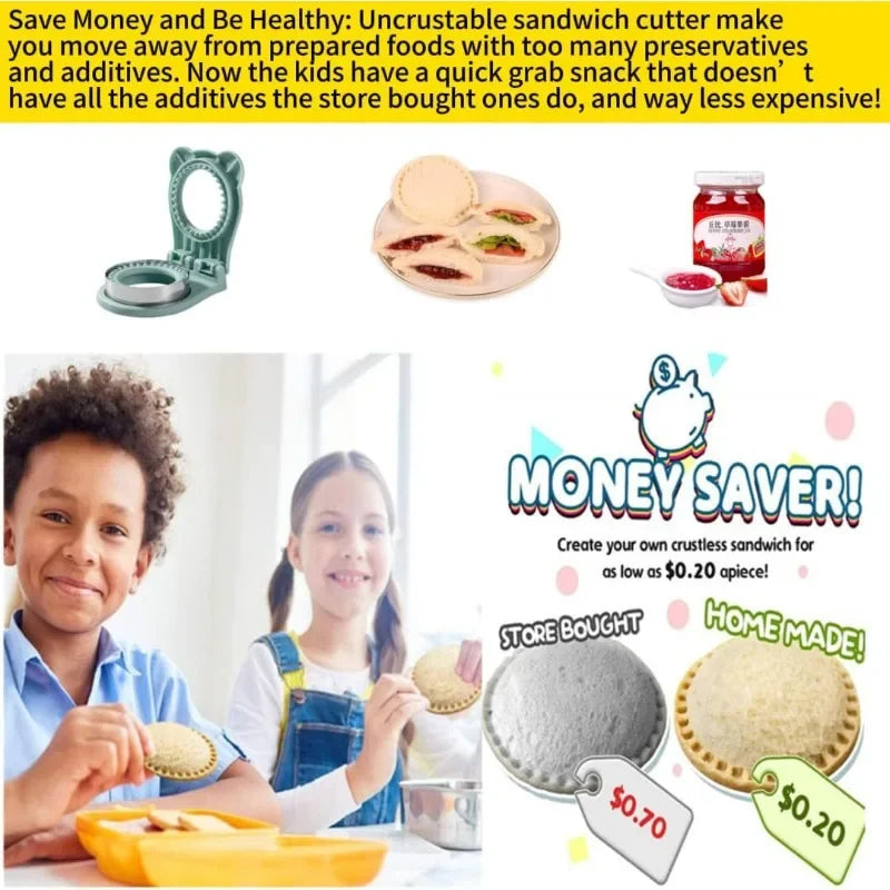 Sandwich Cutter & Sealer | Bread Mold Toast & Cookie Cutter Sandwich Cutter & Sealer QXL