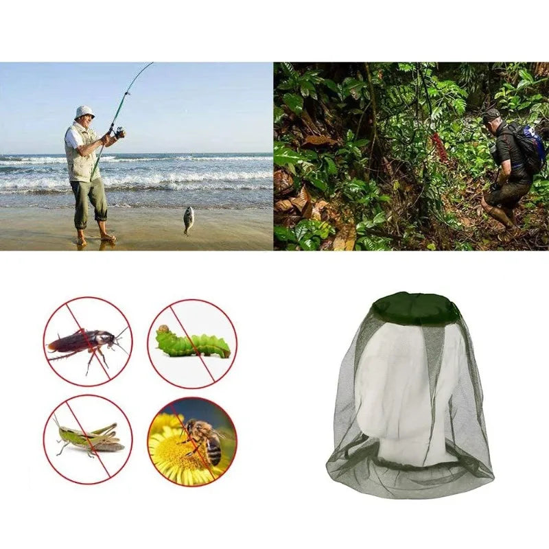 2-Pack Insect Head Net Mesh Mask | Fishing, Camping & Hiking Insect Head Net QXL