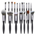 16-Piece Black Makeup Brush Set | Hourglass Handle & PU Case Makeup Brush Set QXL 16 brushes